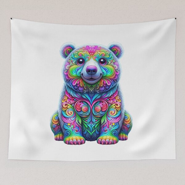 Aperçu de l'œuvre Ours arc-en-ciel holographique créée et vendue par CharmStudio.