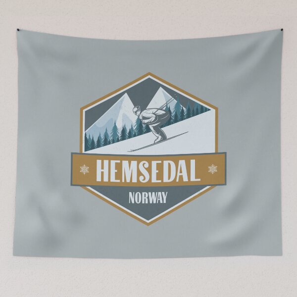 Item preview, Hemsedal Norway Vintage Skiing Design designed and sold by CynthiaGraphics.