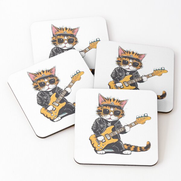 Item preview, LITTLE TIGER GUITARIST CAT – little tiger cat playing guitar, guitarist little tiger cat - guitarist cat designed and sold by Musicians-world.