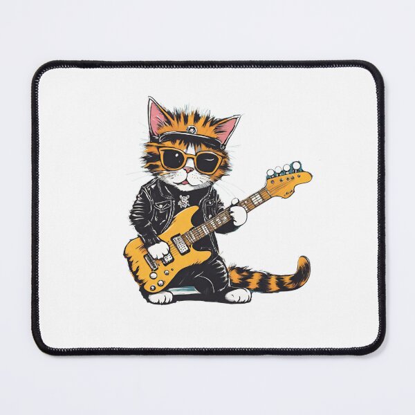 Item preview, LITTLE TIGER GUITARIST CAT – little tiger cat playing guitar, guitarist little tiger cat - guitarist cat designed and sold by Musicians-world.