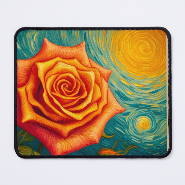 Item preview, Sunset Van Gogh Style Rose with Background Oil Painting - A Peach Rose Study designed and sold by Star-Fragment.