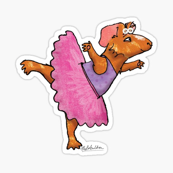 Ballerina Guinea Pig Sticker