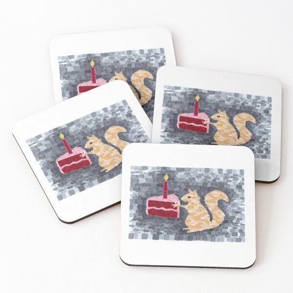 Item preview, Squirrel Birthday Cake Slice designed and sold by inklets.