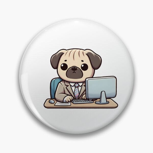 Artikelvorschau, Pug in suit and tie sitting at desk entworfen und verkauft von UmbrellaStudio1.