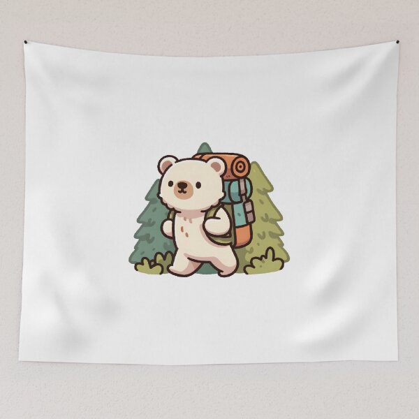 Item preview, Bear with backpack hiking designed and sold by UmbrellaStudio1.