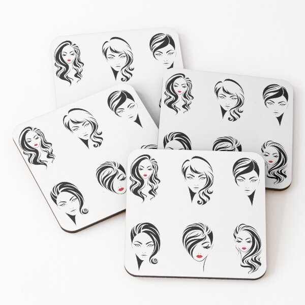 Item preview, faces of young women in vector style designed and sold by huape.
