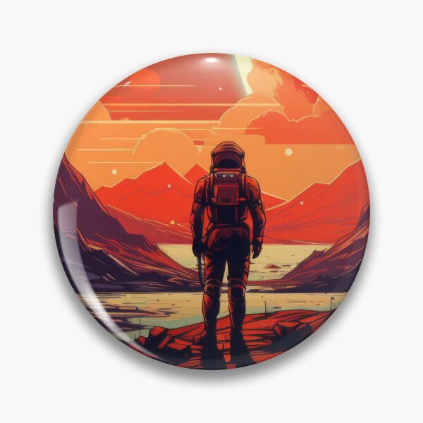 Item preview, Lunar Frontier - Lone Astronaut Trekking Alien Landscape designed and sold by kawaiidoodlesuk.