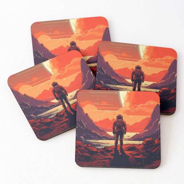Item preview, Lunar Frontier - Lone Astronaut Trekking Alien Landscape designed and sold by kawaiidoodlesuk.