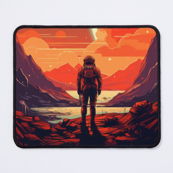 Item preview, Lunar Frontier - Lone Astronaut Trekking Alien Landscape designed and sold by kawaiidoodlesuk.