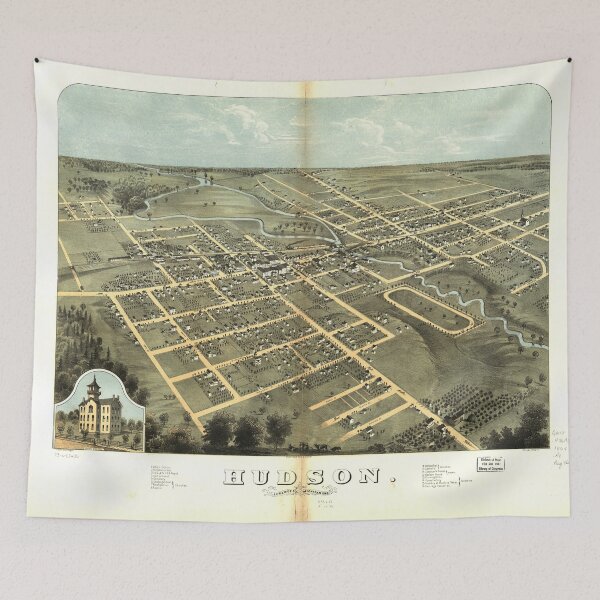 Item preview, Hudson, Michigan (1868) designed and sold by allhistory.