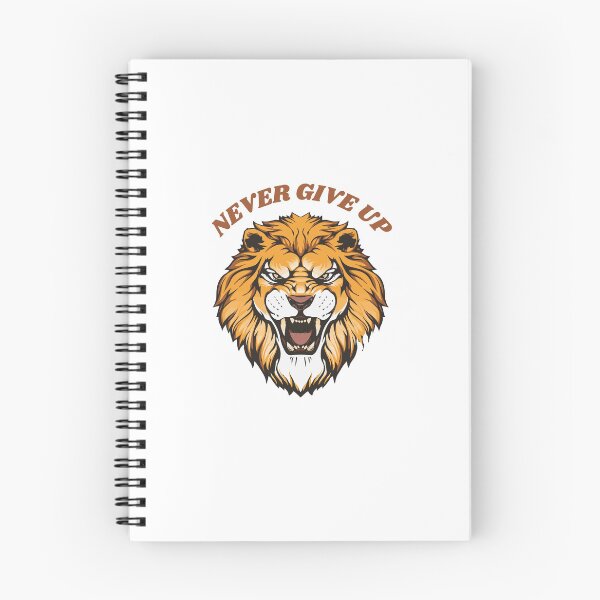 Item preview, Feline Courage - Motivational Poster with Threatening Lion's Head and 'Never Give Up' Inscription designed and sold by Design Shop.
