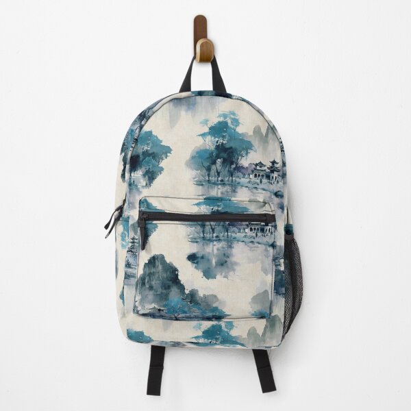 Item preview, Chinese landscape ink blue designed and sold by Alessandro Remo Mazzoni Remotextiles.