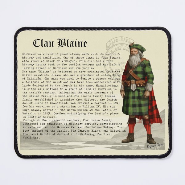 Item preview, Clan Blaine Scottish History designed and sold by BagTown Clans.