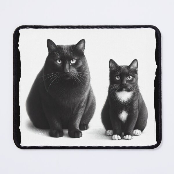 Item preview, Dos gatos sentados uno al lado del otro mirando fijamente. designed and sold by bailey-cooper.