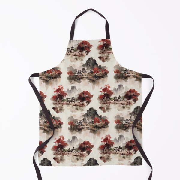 Item preview, Copy of Chinese landscape ink red designed and sold by Alessandro Remo Mazzoni Remotextiles.