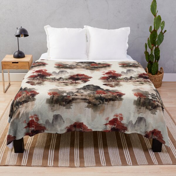 Item preview, Copy of Chinese landscape ink red designed and sold by Alessandro Remo Mazzoni Remotextiles.