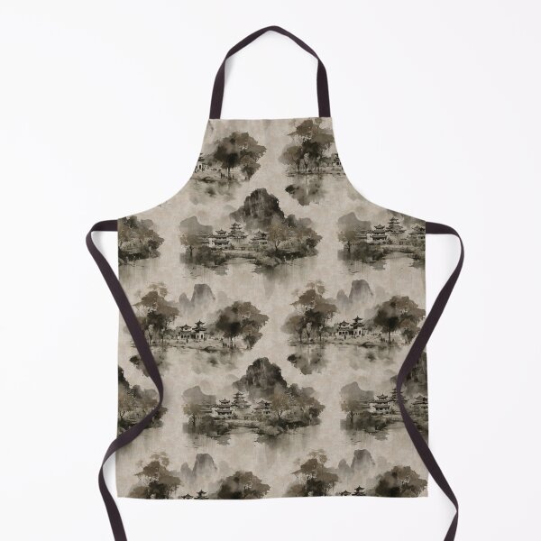 Item preview, Copy of Chinese landscape ink blue designed and sold by Alessandro Remo Mazzoni Remotextiles.