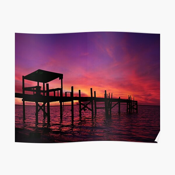 Purple Fire Sunset Poster