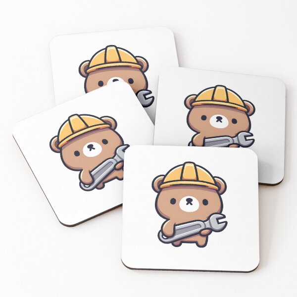 Artikelvorschau, Bear wearing hard hat and holding wrench entworfen und verkauft von UmbrellaStudio1.