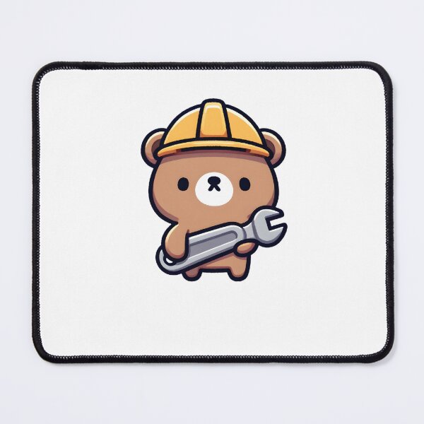 Artikelvorschau, Bear wearing hard hat and holding wrench entworfen und verkauft von UmbrellaStudio1.