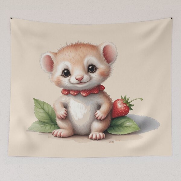 Artikelvorschau, Niedlicher Aquarell-Babyhermel mit Erdbeeren entworfen und verkauft von lovelyandcute.
