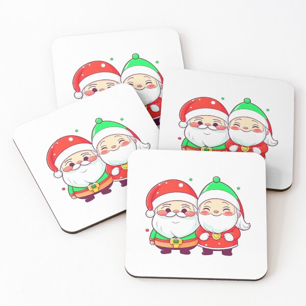 Item preview, Cute Mr and Mrs Santa Claus Kawaii Christmas designed and sold by SantasHelpers.