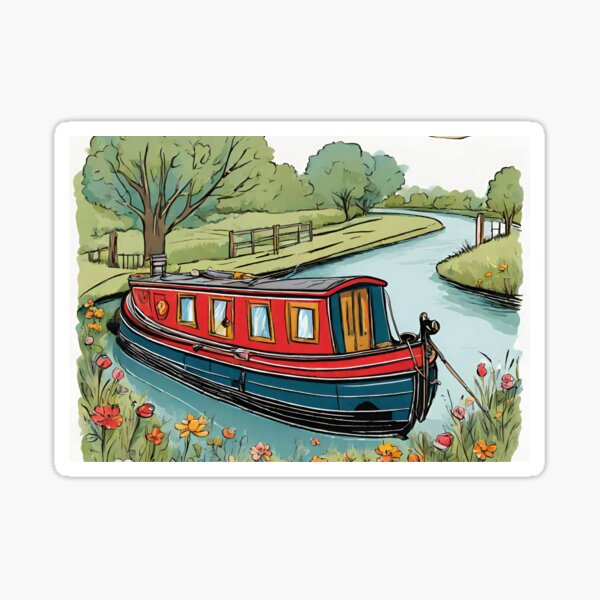 Item preview, Moored on the Bend designed and sold by canal-arts.