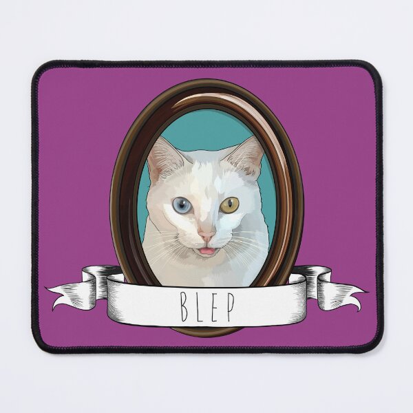 Item preview, Framed Portrait of a White Cat Blep designed and sold by Carleah Unique.