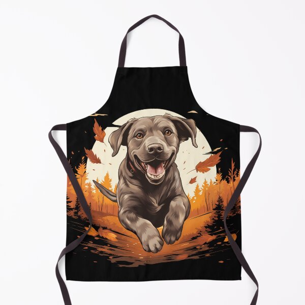 Item preview, Cute brown chocolate labrador retriever puppy running in autumn nature artwork  designed and sold by NBSStore.