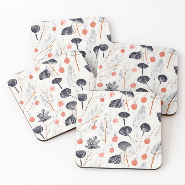 Item preview, Pattern on white background of different flora fragments designed and sold by igvee.