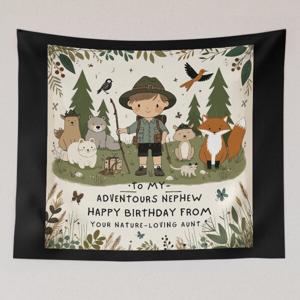 Item preview, Nature Adventure Birthday - To My Adventurous Nephew From Your Nature-Loving Aunt - Vintage Explorer Design designed and sold by Jurady.