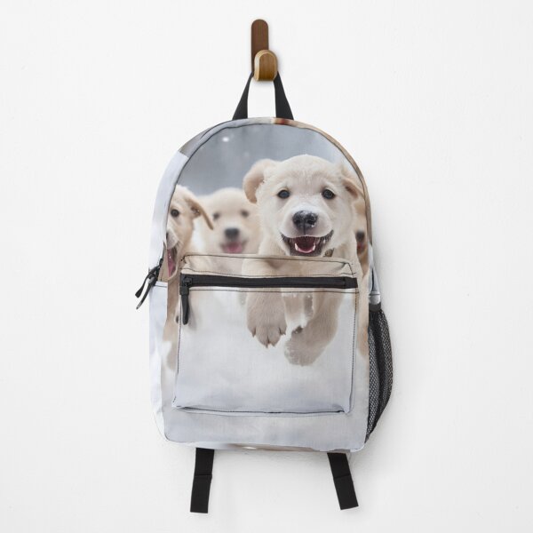 Item preview, Cute Golden Retriever Puppies Running In The Snow Photography designed and sold by NBSStore.