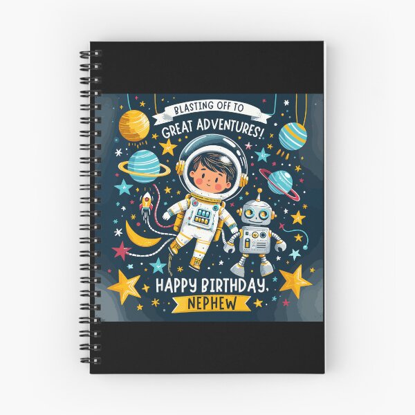 Item preview, Space Odyssey - Happy Birthday Nephew from Aunt - Astronaut and Robot Adventure Design designed and sold by Jurady.