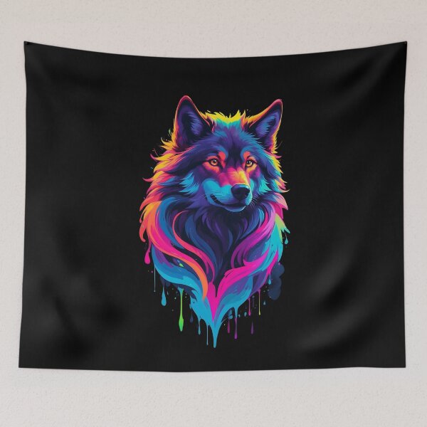Item preview, Bold Wolf with Neon Colors designed and sold by Trendi Kloset.