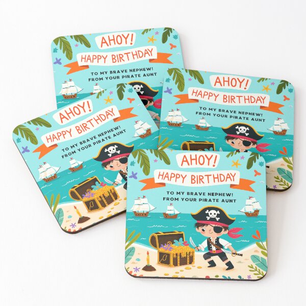 Item preview, Ahoy Matey! - Happy Birthday to My Brave Nephew - Pirate Adventure Design from Your Aunt designed and sold by Jurady.