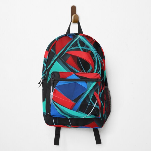 Item preview, Modern art fabric painting street wear in black red and blue designed and sold by Carlos Gudino.