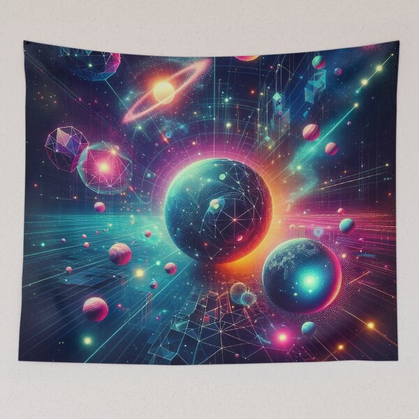 Item preview, Celestial Bodies in Neon Geometric Style designed and sold by divinedeco1925.