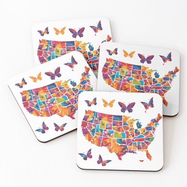Item preview, Colorful Map of USA designed and sold by SAKADesignArt.