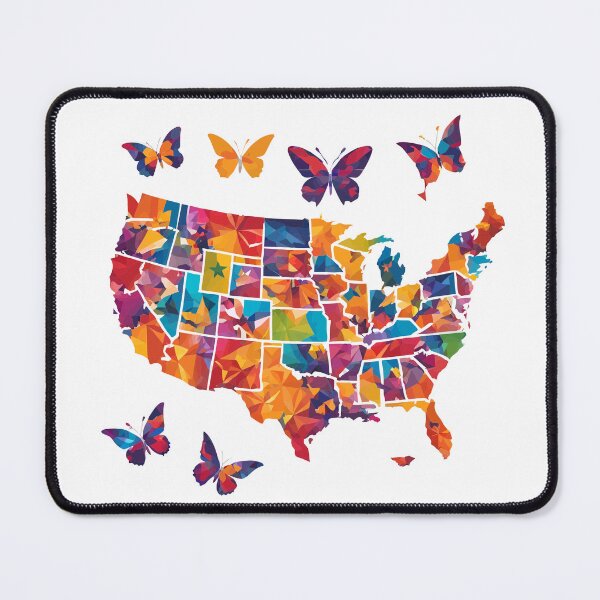 Item preview, Colorful Map of USA designed and sold by SAKADesignArt.