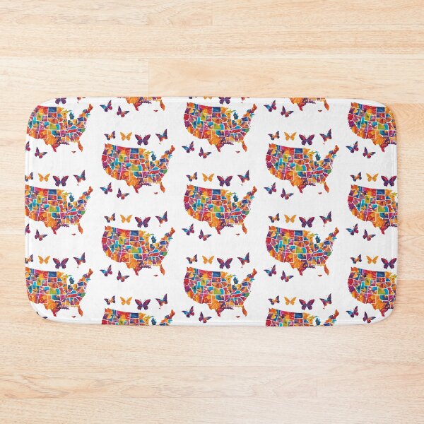 Item preview, Colorful Map of USA designed and sold by SAKADesignArt.