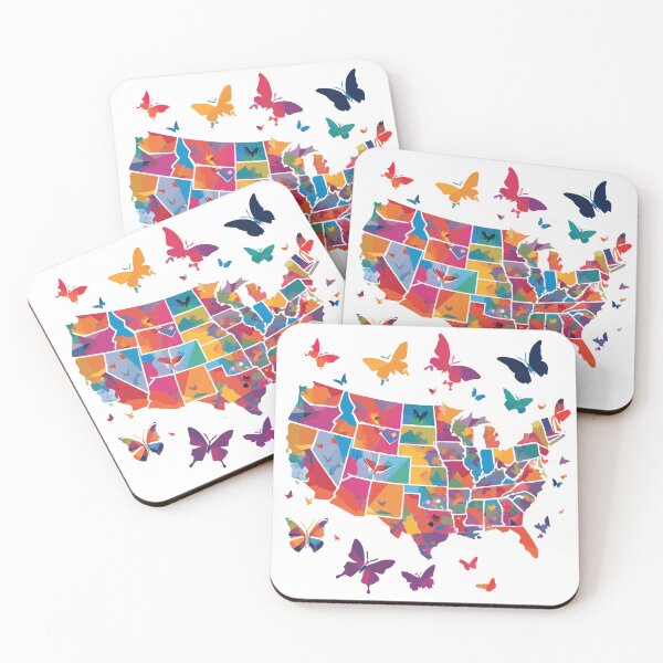 Item preview, Colorful Map of USA designed and sold by SAKADesignArt.