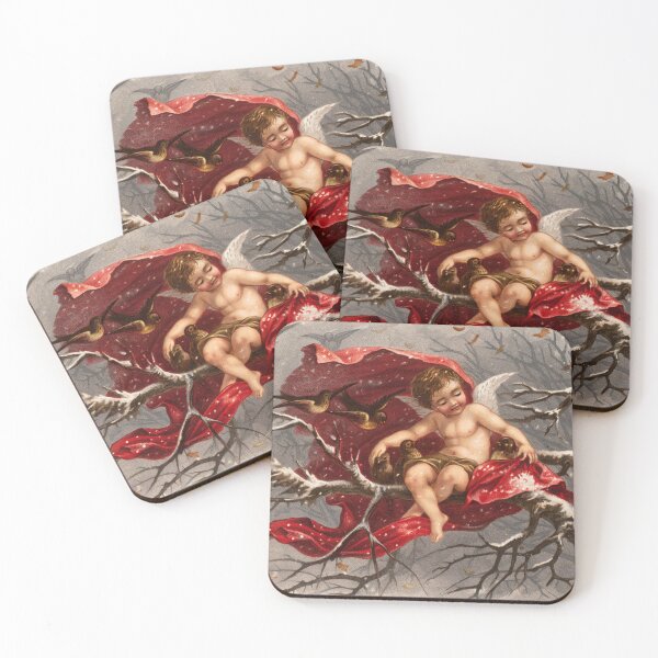 Item preview, WINGED CHERUB ON THE WINTER TREE WITH BIRDS designed and sold by BulganLumini.