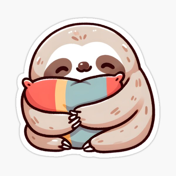 Item preview, Sleepy Sloth Hugging a Pillow designed and sold by UmbrellaStudio1.
