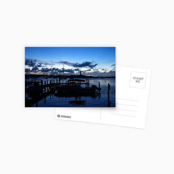 Hope Town Harbour at Dusk Postcard