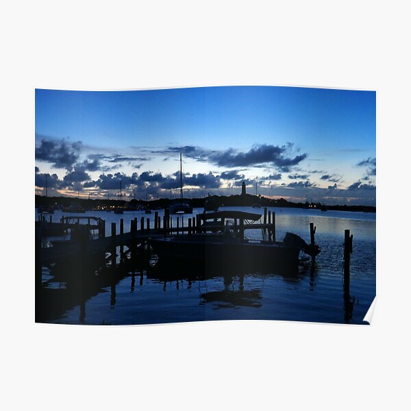 Hope Town Harbour at Dusk Poster
