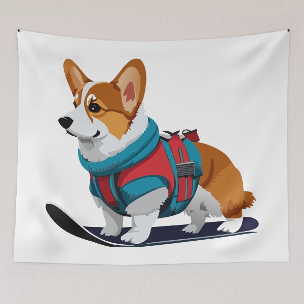 Item preview, Corgi on Snowboard designed and sold by Corgi-at-night.