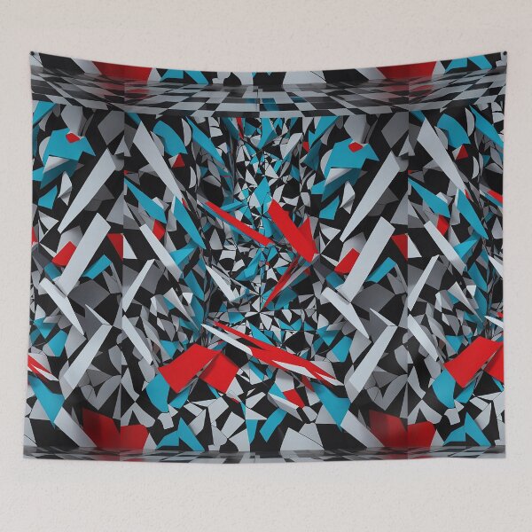 Item preview, Surrealism and modern art 3d painting triangles and geometric figures designed and sold by Carlos Gudino.