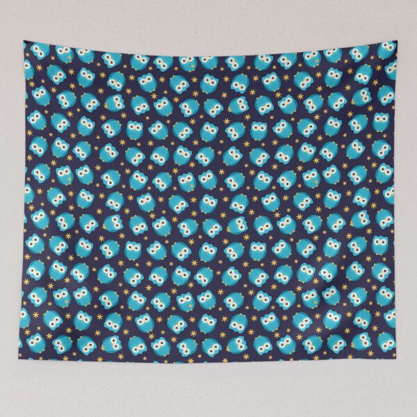 Item preview, Cute blue Owl Seamless Pattern designed and sold by mamacub.