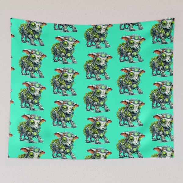 Item preview, Neon Punk Christmas Sheep Robot designed and sold by Sp3ctrumOfColor.