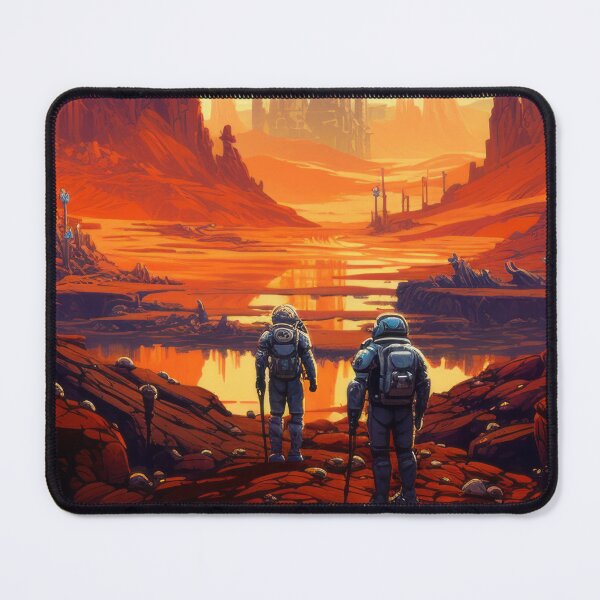 Item preview, Alien Horizon - Astronaut Duo's Approach to Extraterrestrial City designed and sold by kawaiidoodlesuk.